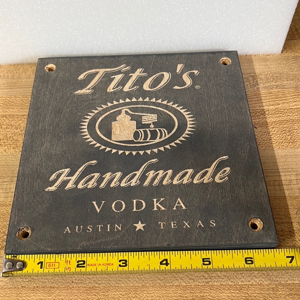 New Tito’s Wood Sign